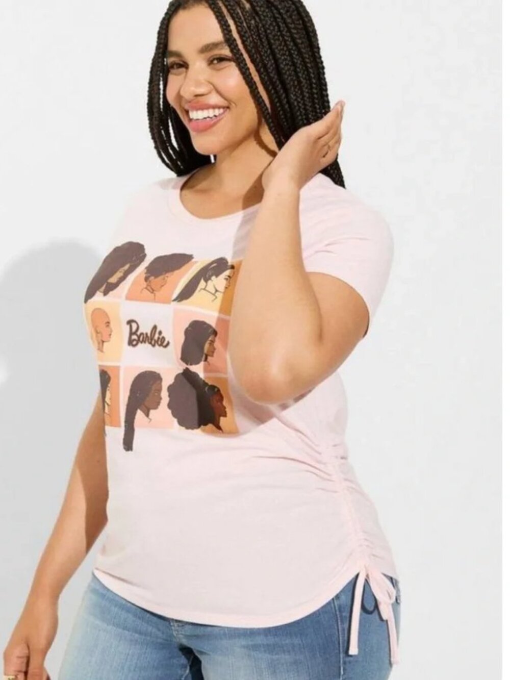 Torrid Barbie Pink Slim Fit Cotton Cinch Tee Plus Size 4/4X NWT